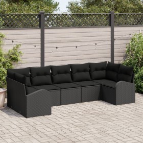 Juego de Sofás de Jardín Set de 7 Negro de , Sofás de exterior - Ref: Foro24-3346193, Precio: 494,39 €, Descuento: %