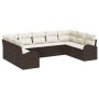 Juego de Sofás de Jardín 9 Piezas Marrón y Crema Ratán de , Sofás de exterior - Ref: Foro24-3346198, Precio: 591,00 €, Descue...