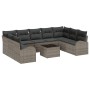 Juego de Sofá de Jardín de 9 Piezas con Cojines de Ratán Poliéster Negro de , Sofás de exterior - Ref: Foro24-3346209, Precio...