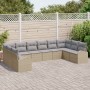 Juego de sofá de jardín de 10 piezas con cojines beige de poliratán de , Sofás de exterior - Ref: Foro24-3346220, Precio: 641...