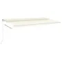 Automatic retractable awning with cream poles 6x3 m by vidaXL, Awnings - Ref: Foro24-3070007, Price: 662,27 €, Discount: %