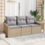 Conjunto de Sofá de Jardín de 3 Piezas con Cojines Beige Ratán Poliéster de , Sofás de exterior - Ref: Foro24-3346580, Precio...