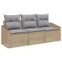 Conjunto de Sofá de Jardín de 3 Piezas con Cojines Beige Ratán Poliéster de , Sofás de exterior - Ref: Foro24-3346580, Precio...