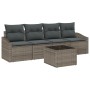 Conjunto de Sofá de Jardín de 5 Piezas con Cojines Gris Ratán Sintético de , Sofás de exterior - Ref: Foro24-3346589, Precio:...