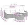 Conjunto de Sofá de Jardín de 5 Piezas con Cojines Gris Ratán Sintético de , Sofás de exterior - Ref: Foro24-3346589, Precio:...