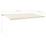 Automatic retractable awning with cream poles 6x3 m by vidaXL, Awnings - Ref: Foro24-3070007, Price: 662,27 €, Discount: %