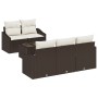 Conjunto de Sofá de Jardín de 6 Piezas con Cojines Marrón Poliratán de , Sofás de exterior - Ref: Foro24-3346598, Precio: 429...