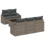 Juego de Sofá de Jardín de 6 Piezas con Cojines Gris de Ratán Sintético de , Sofás de exterior - Ref: Foro24-3346599, Precio:...