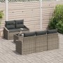 Juego de Sofá de Jardín de 6 Piezas con Cojines Gris de Ratán Sintético de , Sofás de exterior - Ref: Foro24-3346599, Precio:...