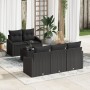 Set de Sofá de Jardín de 6 Piezas con Cojines Negro Poliratán de , Sofás de exterior - Ref: Foro24-3346603, Precio: 429,97 €,...