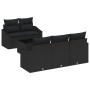 Set de Sofá de Jardín de 6 Piezas con Cojines Negro Poliratán de , Sofás de exterior - Ref: Foro24-3346603, Precio: 429,97 €,...