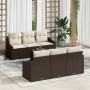 Juego de Sofás de Jardín de 7 Piezas con Cojines de Ratán Sintético Marrón de , Sofás de exterior - Ref: Foro24-3346608, Prec...