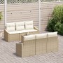 Juego de Sofá de Jardín de 7 Piezas con Cojines Beige Poliratán de , Sofás de exterior - Ref: Foro24-3346611, Precio: 491,71 ...