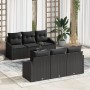 Conjunto de Sofás de Jardín de 7 Piezas con Cojines Negro Poliratán de , Sofás de exterior - Ref: Foro24-3346613, Precio: 478...