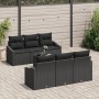 Conjunto de Sofás de Jardín de 7 Piezas con Cojines Negro Poliratán de , Sofás de exterior - Ref: Foro24-3346613, Precio: 478...