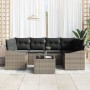 Juego de Sofás de Jardín de 7 Piezas con Cojines Gris Poliratán de , Sofás de exterior - Ref: Foro24-3346619, Precio: 445,34 ...