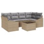VidaXL Juego de Sofá de Jardín de 7 Piezas con Cojines Beige de Ratán de Polímero de , Sofás de exterior - Ref: Foro24-334662...