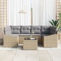 VidaXL Juego de Sofá de Jardín de 7 Piezas con Cojines Beige de Ratán de Polímero de , Sofás de exterior - Ref: Foro24-334662...