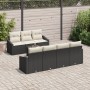 Conjunto de Sofá de Jardín de 8 Piezas con Cojines Ratán Negro de , Sofás de exterior - Ref: Foro24-3346627, Precio: 515,16 €...