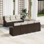Juego de Sofá de Jardín de 8 Piezas con Cojines Marrón Ratán Sintético de , Sofás de exterior - Ref: Foro24-3346628, Precio: ...