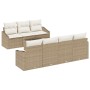 Conjunto de Sofá de Jardín de 8 Piezas con Cojines Beige Ratán Sintético de , Sofás de exterior - Ref: Foro24-3346631, Precio...