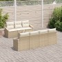 Conjunto de Sofá de Jardín de 8 Piezas con Cojines Beige Ratán Sintético de , Sofás de exterior - Ref: Foro24-3346631, Precio...