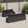 Conjunto de Sofás de Jardín de 8 Piezas con Cojines Negro Ratán Sintético de , Sofás de exterior - Ref: Foro24-3346633, Preci...