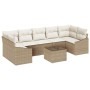 Juego de Sofás de Jardín de 8 Piezas con Cojines Beige Poliratán de , Sofás de exterior - Ref: Foro24-3346641, Precio: 544,22...
