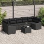 Conjunto de Sofá de Jardín de 8 Piezas con Cojines en Poliratán Negro de , Sofás de exterior - Ref: Foro24-3346643, Precio: 5...