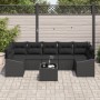 Conjunto de Sofá de Jardín de 8 Piezas con Cojines en Poliratán Negro de , Sofás de exterior - Ref: Foro24-3346643, Precio: 5...