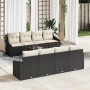 Juego de sofá de jardín de 9 piezas con cojines en negro de poliratán de , Sofás de exterior - Ref: Foro24-3346647, Precio: 5...
