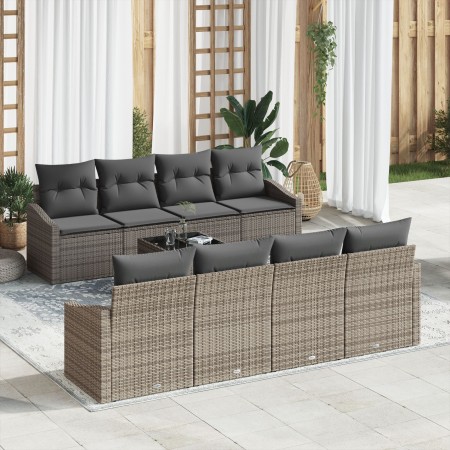 Juego de sofá de jardín de 9 piezas con cojines gris de poliratán de , Sofás de exterior - Ref: Foro24-3346649, Precio: 579,8...
