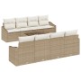 Juego de Sofás de Jardín de 9 Piezas con Cojines Beige Ratán Sintético de , Sofás de exterior - Ref: Foro24-3346651, Precio: ...