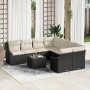 Set de Sofá de Jardín de 9 Piezas con Cojines de Ratán Poliéster Negro de , Sofás de exterior - Ref: Foro24-3346657, Precio: ...