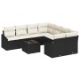 Set de Sofá de Jardín de 9 Piezas con Cojines de Ratán Poliéster Negro de , Sofás de exterior - Ref: Foro24-3346657, Precio: ...