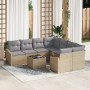 Juego de Sofá de Jardín de 9 Piezas con Cojines Beige Ratán Sintético de , Sofás de exterior - Ref: Foro24-3346660, Precio: 5...