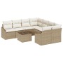 Conjunto de Sofás de Jardín de 9 Piezas con Cojines de Ratán Beige de , Sofás de exterior - Ref: Foro24-3346661, Precio: 600,...