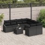 Juego de Sofá de Jardín Conjunto de 9 Negro Ratán de , Sofás de exterior - Ref: Foro24-3346663, Precio: 580,04 €, Descuento: %