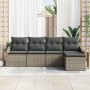 Conjunto de sofá de jardín de 5 piezas con cojines gris poliratán de , Sofás de exterior - Ref: Foro24-3346679, Precio: 297,7...