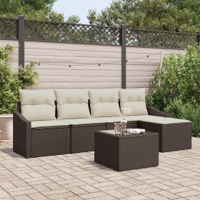 Conjunto de Sofá de Jardín de 5 Piezas con Cojines Gris Poliratán de , Sofás de exterior - Ref: Foro24-3346688, Precio: 354,6...