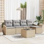 Conjunto de Sofá de Jardín de 6 Piezas con Cojines de Ratán Polimérico Negro de , Sofás de exterior - Ref: Foro24-3346690, Pr...