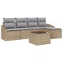 Conjunto de Sofá de Jardín de 6 Piezas con Cojines de Ratán Polimérico Negro de , Sofás de exterior - Ref: Foro24-3346690, Pr...