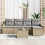 Conjunto de Sofá de Jardín de 6 Piezas con Cojines de Ratán Polimérico Negro de , Sofás de exterior - Ref: Foro24-3346690, Pr...