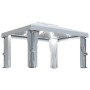 Cenador con cortina y tira de luces LED aluminio crema 4x3 m de vidaXL, Carpas y cenadores - Ref: Foro24-3070353, Precio: 545...