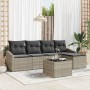 Juego de Sofá de Jardín de 6 Piezas con Cojines Gris Ratán Sintético de , Sofás de exterior - Ref: Foro24-3346692, Precio: 37...