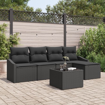 Conjunto de Sofás de Jardín Set de 6 Negro de , Sofás de exterior - Ref: Foro24-3346693, Precio: 355,04 €, Descuento: %