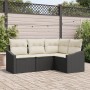 Juego de Sofá de Jardín de 4 Piezas con Cojines Ratán Negro de , Sofás de exterior - Ref: Foro24-3346697, Precio: 283,09 €, D...