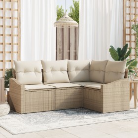 Conjunto de Sofá de Jardín de 4 Piezas con Cojines Beige Poliéster de , Sofás de exterior - Ref: Foro24-3346701, Precio: 308,...