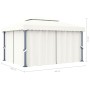 Cenador con cortina y tira de luces LED aluminio crema 4x3 m de vidaXL, Carpas y cenadores - Ref: Foro24-3070353, Precio: 545...