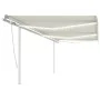 Toldo retráctil manual con LED crema 6x3,5 m de vidaXL, Toldos - Ref: Foro24-3070082, Precio: 863,37 €, Descuento: %